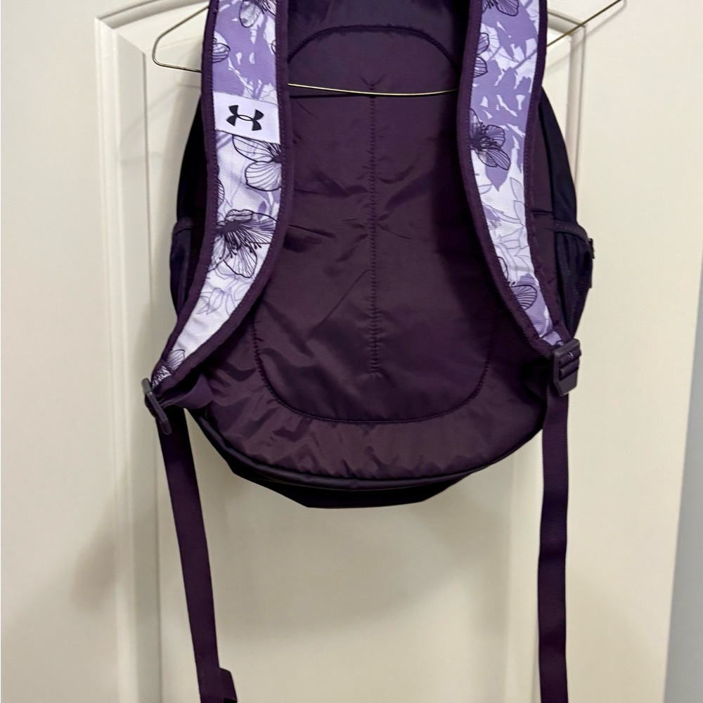Under Armour Purple and Black Floral Backpack - Picture 5 of 10